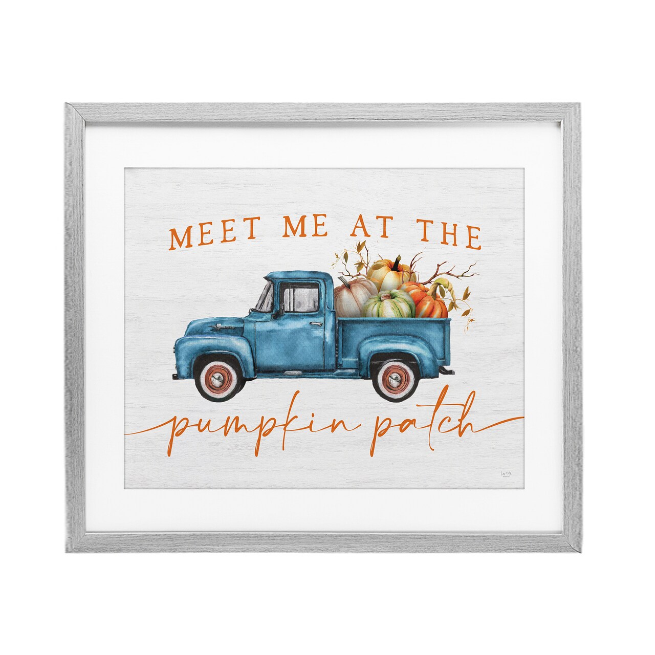 Stupell Industries Meet Me Pumpkin Patch Framed Print Under Glass, design by Lux + Me Designs